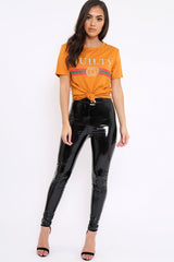 Mustard Guilty Slogan T-shirt - Ava