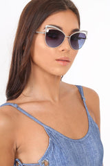 Blue Extreme Cat Eye Sunglasses -Gustie