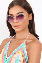 Purple Extreme Cat Eye Sunglasses -Gustie