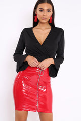 Black Plunge Gypsy Crop Top - Tiegan