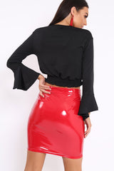 Black Plunge Gypsy Crop Top - Tiegan