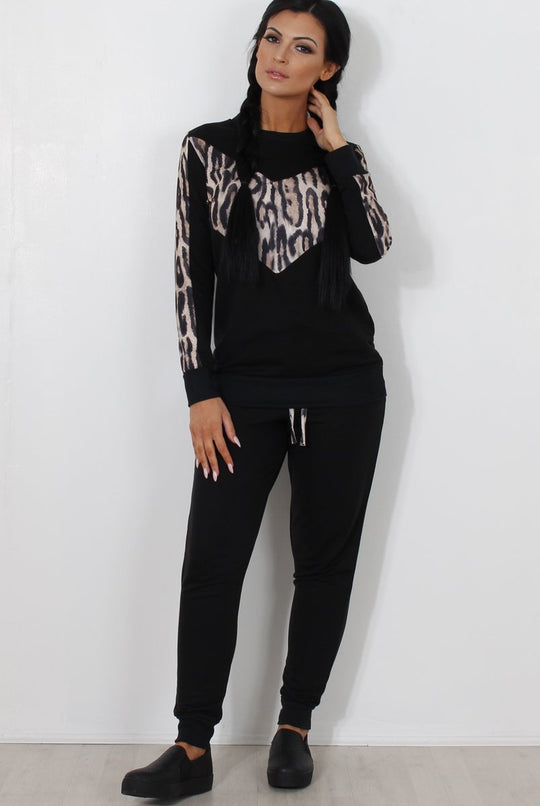 Monique Black Leopard Loungewear Set