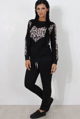 Monique Black Leopard Loungewear Set