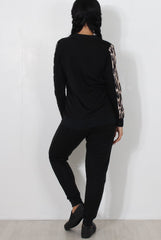 Monique Black Leopard Loungewear Set
