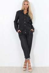 Kath Black Denim Jumpsuit