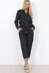 Kath Black Denim Jumpsuit
