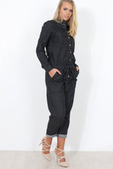 Kath Black Denim Jumpsuit
