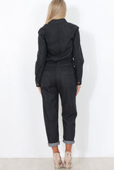 Kath Black Denim Jumpsuit