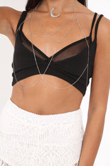 Silver Moon Chain Bralet Body Harness - Hali