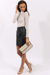 White Mesh Airtex Long Sleeve Bodysuit - Halley