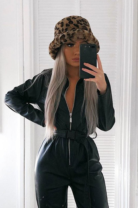 Leopard Faux Fur Bucket Hat - Hally