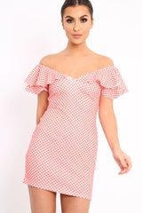 Orange Polka Dot Frill Dress - Halynn