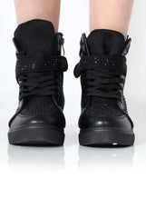 Hana Black Diamante Boots