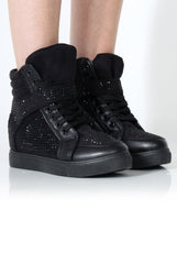Hana Black Diamante Boots
