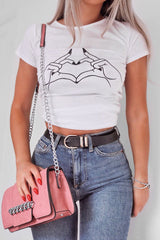 White Hand Heart Graphic T Shirt - Luana