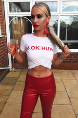 White Slogan You Ok Hun? T Shirt - Harmony