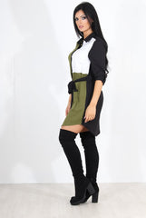 Harper Khaki Panel Shirt Dress