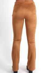 Harper Tan Tie Front Flared Trousers