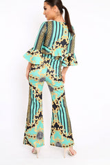 Green Pattern Print Co-ord -Hasna