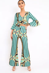 Green Pattern Print Co-ord -Hasna