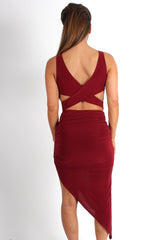 Hayden Wine Cross Back Asymmetric Dress