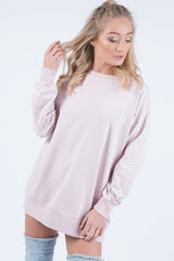 Pink Oversized Ruched Sleeve Jumper Dress - Hayley