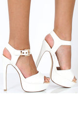 White PU High Heels - Hazel