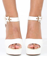 White PU High Heels - Hazel