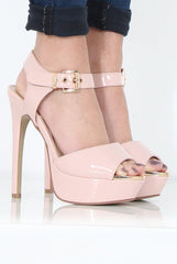 Nude PU High Heels - Hazel