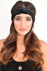Black Velvet Bow Headband - Siona