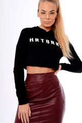 Black Heart Breaker Cropped Hoody - Jorgie