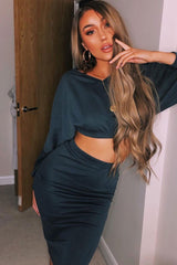 Grey Cropped Jumper and Skirt Co-ord - Heidi