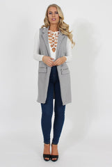 Grey Sleeveless Blazer - Heidi