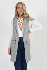 Grey Sleeveless Blazer - Heidi