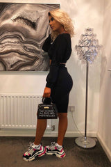 Black Cropped Jumper and Skirt Co-ord - Heidi