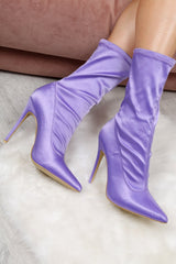 Purple Stretch Sock Boots - Helga