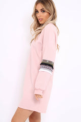 Rose Jumper Dress with Sleeve Trim Detail - Hermina