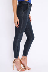 Black Mid Wash Deep Hem Jeans - Pipper