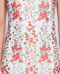 White High Neck Embroidered Dress - Raven