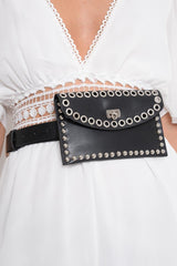 Black Studded Envelope Bumbag - Hildred