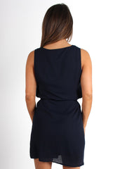 Hillary Blue V Front Shift Dress