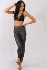 Black Mesh Double Strap Applique Bralet - Holly