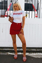 White Honey Slogan T-shirt - Kolby