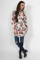 Hope Cream Floral Print Shirt