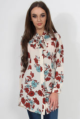 Hope Cream Floral Print Shirt