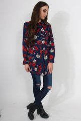 Hope Navy Floral Print Shirt