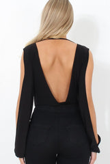 Hussa Black V Front Bodysuit