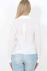 White Tie Front Blouse - Becky