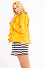Mustard Zip Front Rain Jacket - Idalie