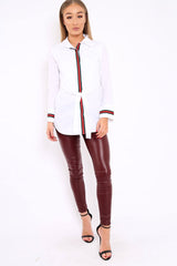 White Stripe Shirt Dress - Idella